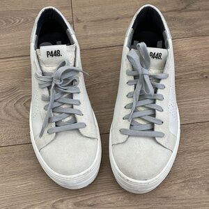 P448 Thea Sneaker White Cream Gray Low Top Size 43 Women's 10.5-11 Men's10